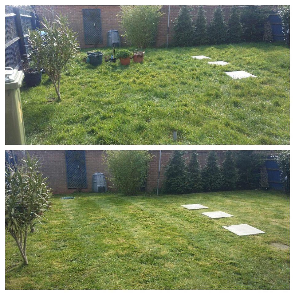 Before and after: Lawn mowing & edging in Blakeview, SA