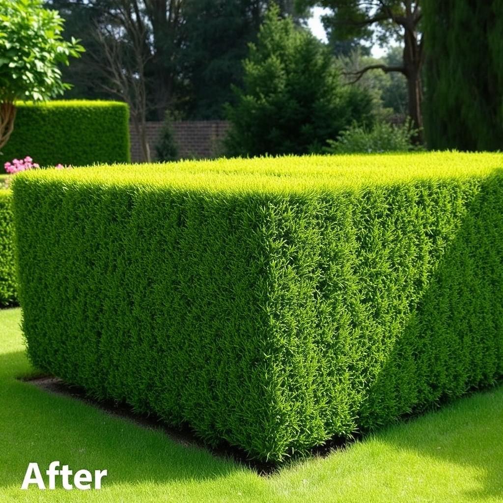 Hedge brought back to shape — after